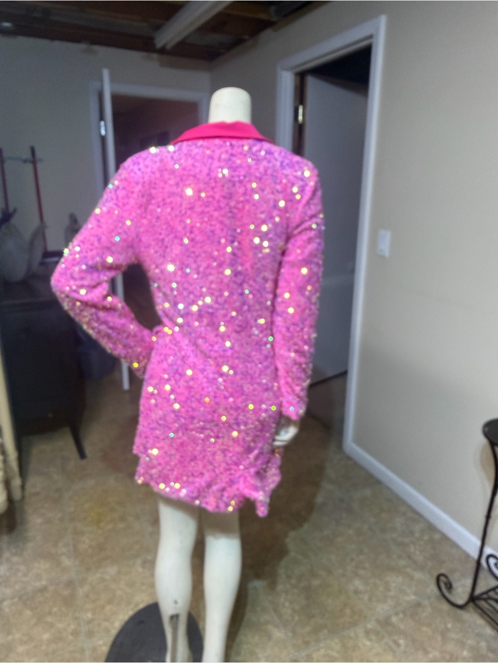 Fashion Nova Hot Pink Sequin Romper - Picture 2 of 2